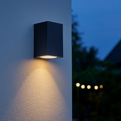 Applique extérieure murale LED GU10 noir 10 W IP44 H.10 cm Brilliant Jelani