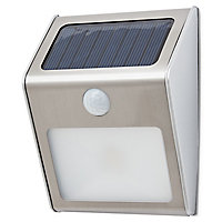 Applique extérieure solaire à détection LED chrome IP44