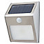 Applique extérieure solaire à détection LED chrome IP44