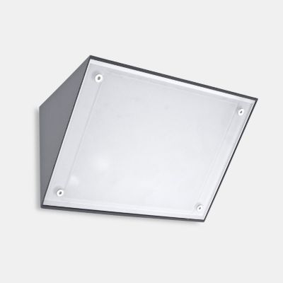 APPLIQUE IP65 CURIE GLASS 260MM E27 60W GRIS URBAIN
