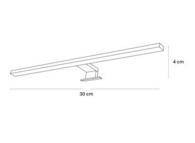 Applique LED 30 cm pour miroir de salle de bain YUM - IP44 - 4000K - Chromé