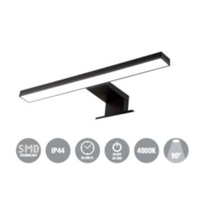 Applique LED 30 cm pour miroir de salle de bain YUM - IP44 - 4000K - Noir