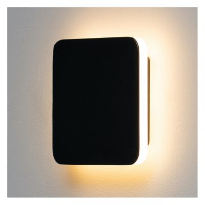 Applique LED carrée bords arrondis minimaliste noire - Eporedia