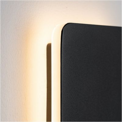 Applique LED carrée bords arrondis minimaliste noire - Eporedia