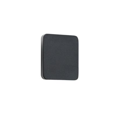 Applique LED carrée bords arrondis minimaliste noire - Eporedia