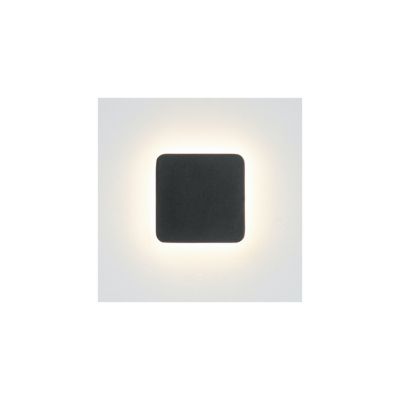 Applique LED carrée bords arrondis minimaliste noire - Eporedia