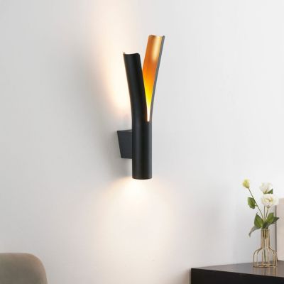 Applique LED design noire double éclairage - Nelia