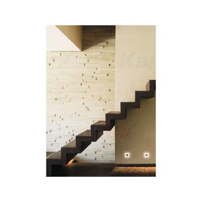 Applique LED escalier Carré 1,3W AC220-240V Acier inoxydable APUS - Blanc Chaud 3000K