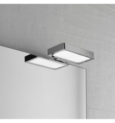 Applique LED Multi-Fixation pour Miroir Salle de Bain - Lumière Froide (5700K) - 11cm - Piscis (Chromé). Ampoule non remplaçable.