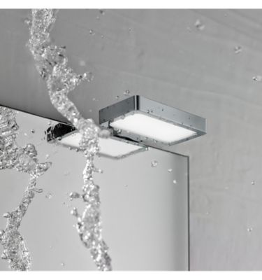 Applique LED Multi-Fixation pour Miroir Salle de Bain - Lumière Froide (5700K) - 11cm - Piscis (Chromé). Ampoule non remplaçable.