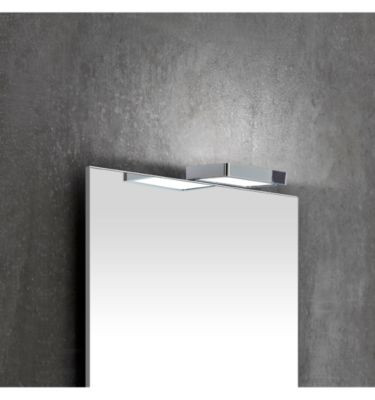 Applique LED Multi-Fixation pour Miroir Salle de Bain - Lumière Froide (5700K) - 11cm - Piscis (Chromé). Ampoule non remplaçable.