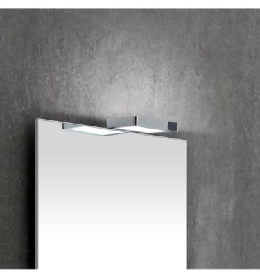 Applique LED Multi-Fixation pour Miroir Salle de Bain - Lumière Froide (5700K) - 11cm - Piscis (Chromé). Ampoule non remplaçable.