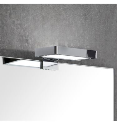 Applique LED Multi-Fixation pour Miroir Salle de Bain - Lumière Froide (5700K) - 11cm - Piscis (Chromé). Ampoule non remplaçable.