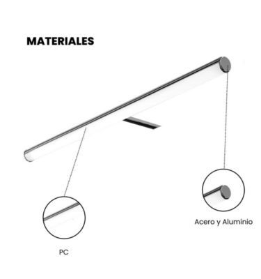 Applique LED pour Miroir de Salle de Bain, Lumière Blanche Neutre (4000K) - 49,6 x 10,2 x 2,9 cm - Modèle Casiopea