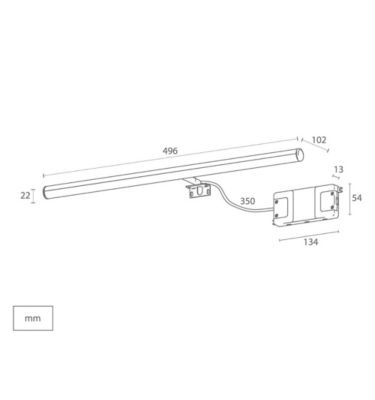 Applique LED pour Miroir de Salle de Bain, Lumière Blanche Neutre (4000K) - 49,6 x 10,2 x 2,9 cm - Modèle Casiopea