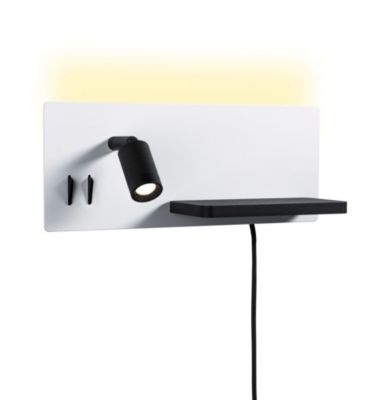 Applique LED Serra USB C 2700K 520lm / 180lm 230V 5,5W / 2,6W gradable Blanc dépoli, Noir mat