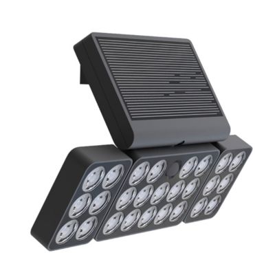 Applique LED solaire 3 têtes Tuya E27 13X IP44 1500lm L.32 x P.12 x H.21 cm