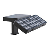 Applique LED solaire 3 têtes Tuya E27 13X IP44 1500lm L.32 x P.12 x H.21 cm