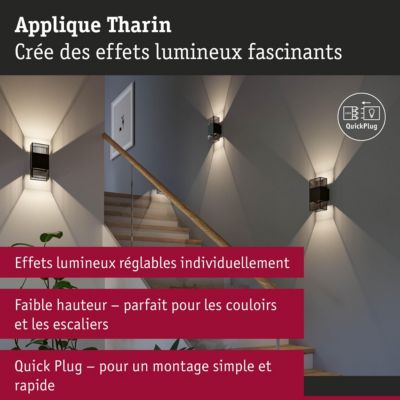 Applique LED Tharin IP44 3000K 120x250 mm 2x3,7W Noir