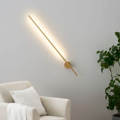 Applique longiligne dorée lumière LED - Mandal