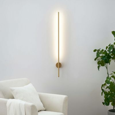 Applique longiligne dorée lumière LED - Mandal