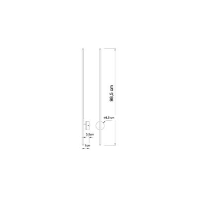 Applique longiligne dorée lumière LED - Mandal