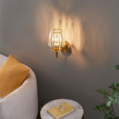 Applique luxueuse métal finition laiton et cristal - Odrina