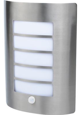Applique murale à détection Grandy E27 40W IP44 GoodHome gris chrome