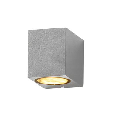 Applique murale aluminium argent - IP54 - GU10 - Compacte - Optonica