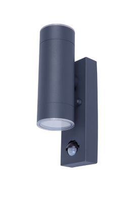 Applique murale bidirectionnelle avec détecteur de mouvement Candiac LED intégrée 760lm 9W IP44 GoodHome gris anthracite