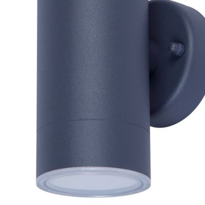 Applique murale bidirectionnelle Candiac LED intégrée 760lm 8.6W IP44 GoodHome gris anthracite