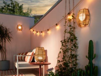 Applique murale Bossa dimmable LED intégrée coloris naturel 900lm 9w IP54 blanc chaud New Garden