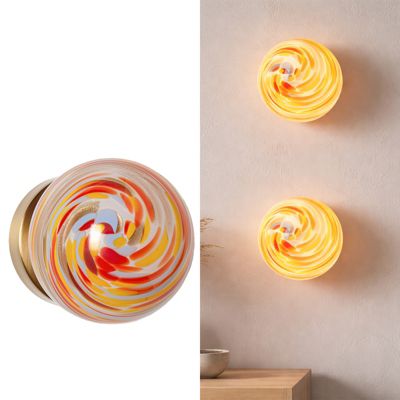 Applique murale boule en verre multicolore 12cm G9 max 15W
