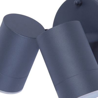 Applique murale Candiac LED intégrée 2 têtes 760lm 8.6W IP44 GoodHome gris anthracite