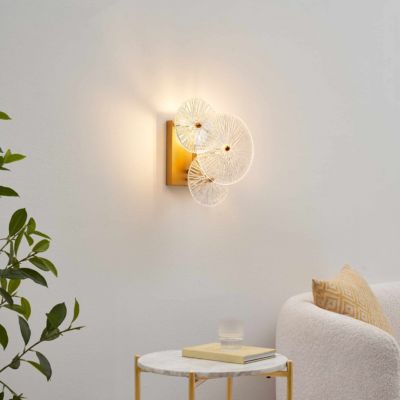 Applique murale chic métal doré brillant et verre - Emilia