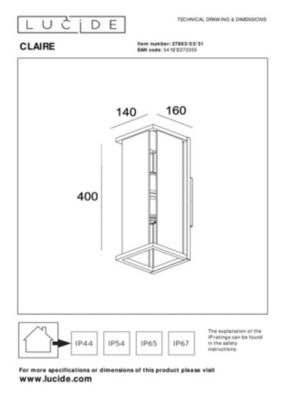 Applique murale CLAIRE en métal avec 2xE27 - Blanc - Lucide
