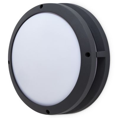 Applique murale Coffman LED intégrée 1400lm 23.5W IP44 GoodHome gris anthracite