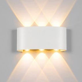 Applique murale d'extérieur 18 W 6 LED, étanche IP65, lampe murale d'intérieur au design moderne, lumière blanche chaude, pour cha