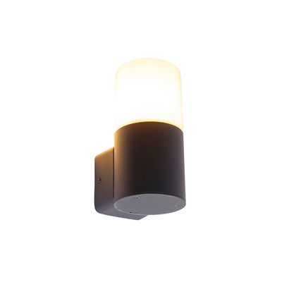 Applique murale d'extérieur moderne noire avec abat-jour opale IP44 - Odense