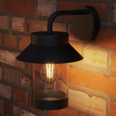Applique murale d'extérieur descendante Caprera noir E27 25W IP44 GoodHome