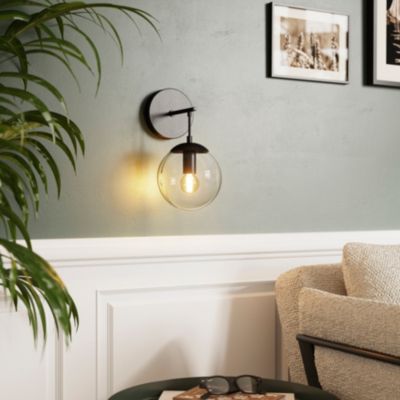 Applique murale Dacite E14 10W L.15xH.29xP.18cm noir GoodHome