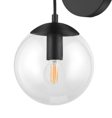 Applique murale Dacite E14 10W L.15xH.29xP.18cm noir GoodHome