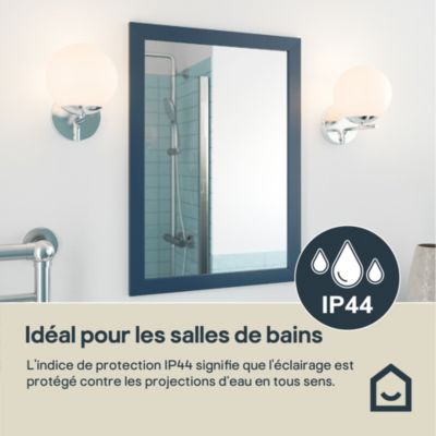 Applique murale de salle de bain Dorres E14 40W IP44 GoodHome argent