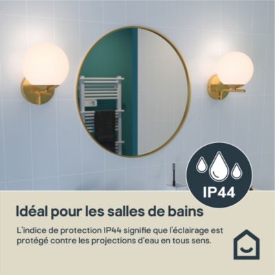 Applique murale de salle de bain Dorres E14 40W IP44 GoodHome or