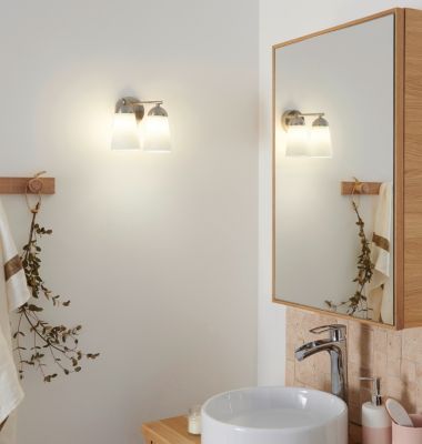 Applique murale de salle de bain Dudhon 2 lumières G9 4.2W IP44 GoodHome argent