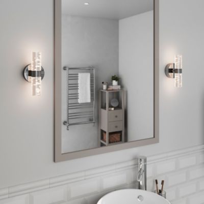 Applique murale de salle de bain Myvat LED intégrée 400lm 5.5W IP44 blanc neutre GoodHome argent