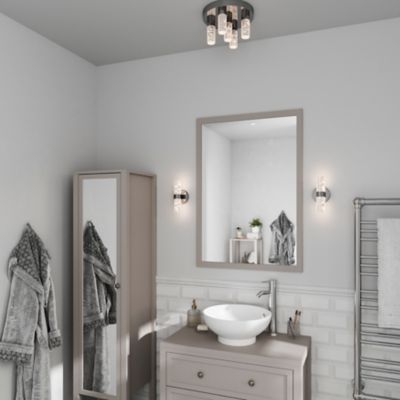 Applique murale de salle de bain Myvat LED intégrée 400lm 5.5W IP44 blanc neutre GoodHome argent