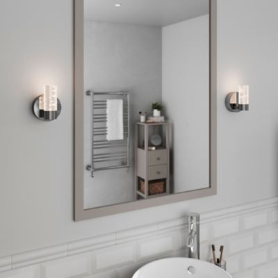 Applique murale de salle de bain Myvat LED intégrée 400lm 5.5W IP44 blanc neutre GoodHome argent