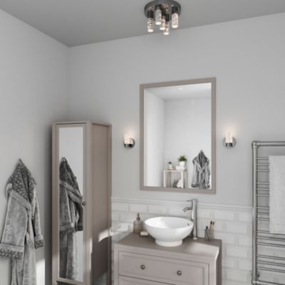 Applique murale de salle de bain Myvat LED intégrée 400lm 5.5W IP44 blanc neutre GoodHome argent
