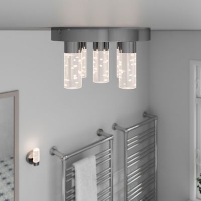 Applique murale de salle de bain Myvat LED intégrée 400lm 5.5W IP44 blanc neutre GoodHome argent